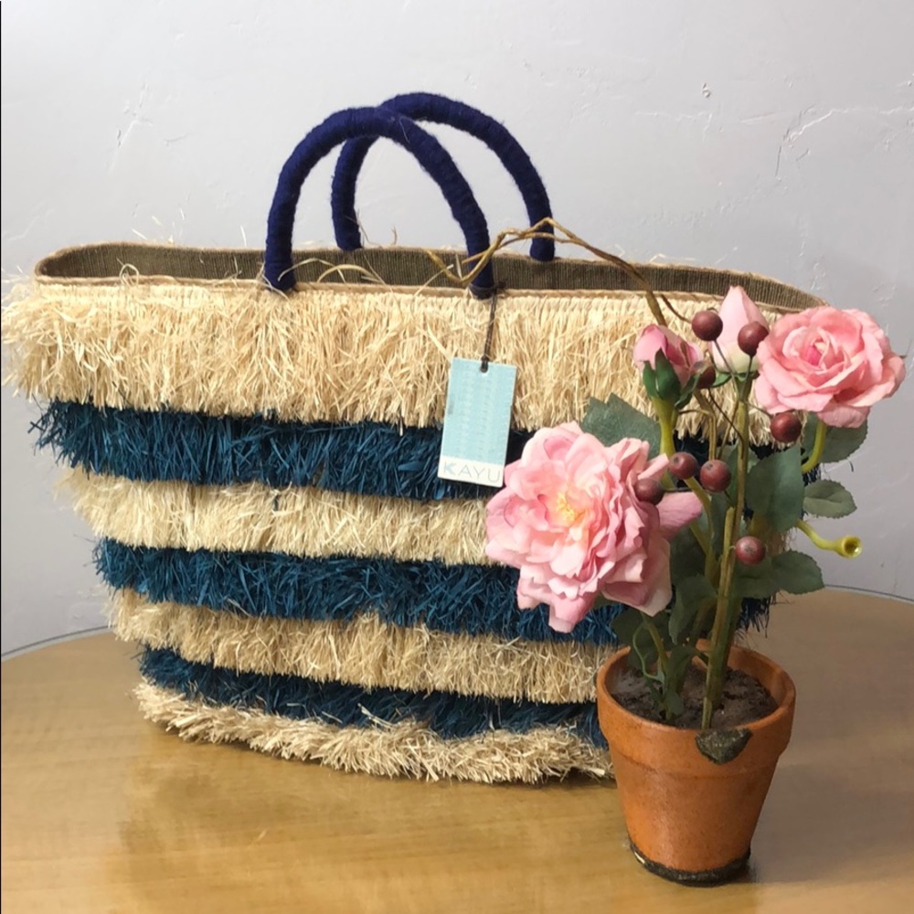 NWT J. Crew Kayu Fringed Striped Tote
